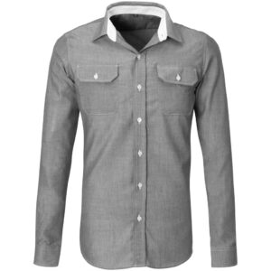 Mens Long Sleeve Windsor Shirt - Grey