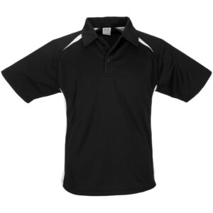 Mens Splice Golf Shirt - Black White