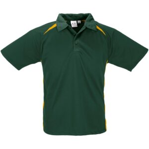 Mens Splice Golf Shirt - Green Gold