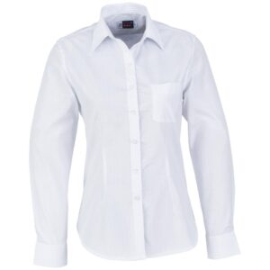 Ladies Long Sleeve Huntington Shirt  - White Light Blue
