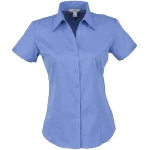 Ladies Short Sleeve Metro Shirt  - Blue