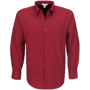 Mens Long Sleeve Metro Shirt  - Red
