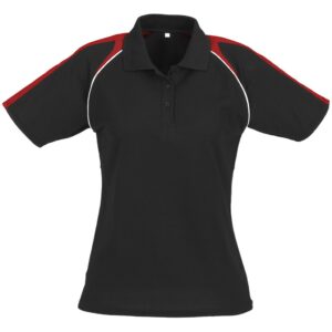 Ladies Triton Golf Shirt - Black Red
